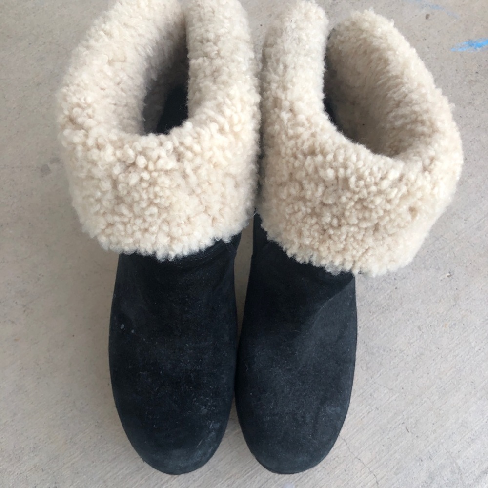 Black Ugg heeled boots
